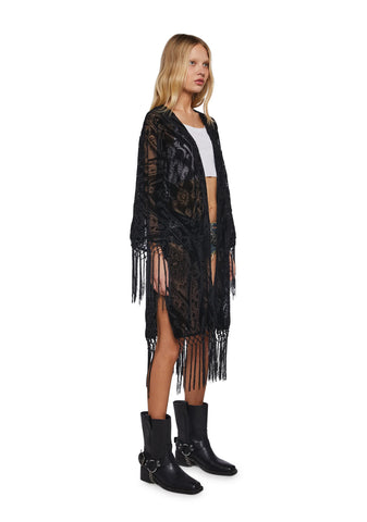 Cool Vibes Flocked Kimono