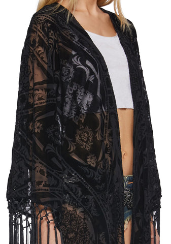 Cool Vibes Flocked Kimono