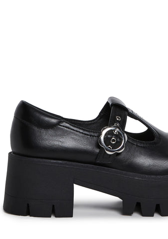 Playful Prelude Platform Mary Janes - Black