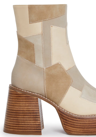 Winding Roads Ankle Boots - Beige