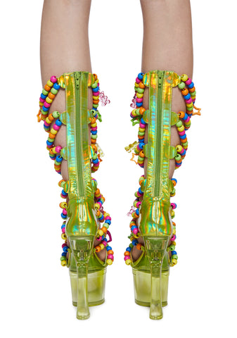 Sugar Addict Platform Heels - Green