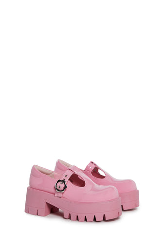 Playful Prelude Platform Mary Janes - Pink