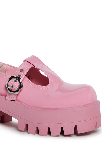 Playful Prelude Platform Mary Janes - Pink