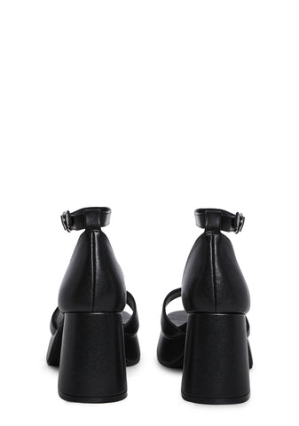 Soft Waltz Platform Sandals - Black