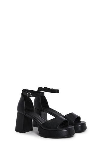 Soft Waltz Platform Sandals - Black