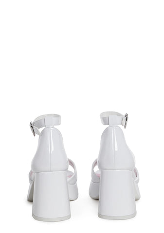 Soft Waltz Platform Sandals - White