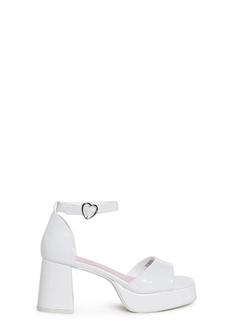 Soft Waltz Platform Sandals - White