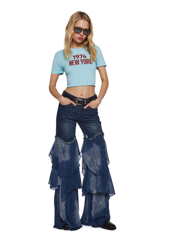 Water Bound Flared Denim Pants