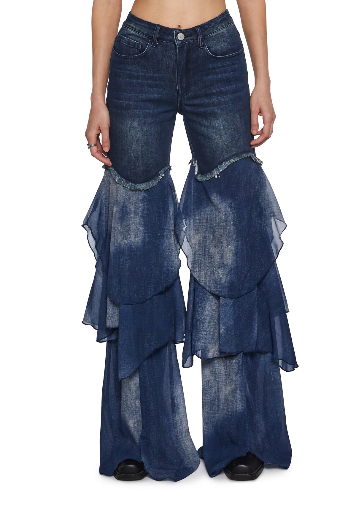 Water Bound Flared Denim Pants