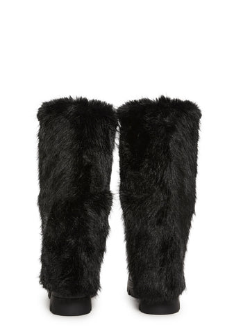 Ahsoka Foldover Flat Boots - Black