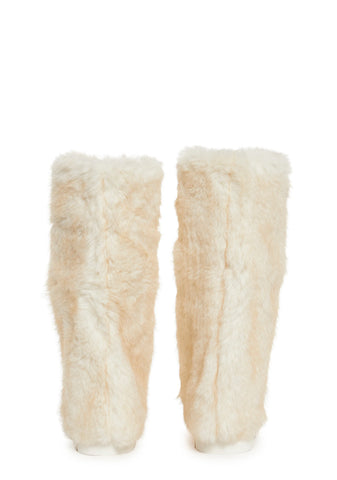 Ahsoka Foldover Flat Boots - White