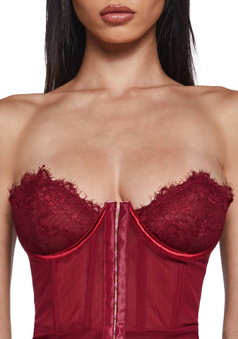 Captivating Gazes Slip Dress - Red