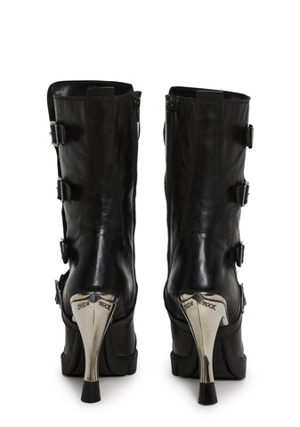 M-9373N-C2 Skinny Heel Moto Boots