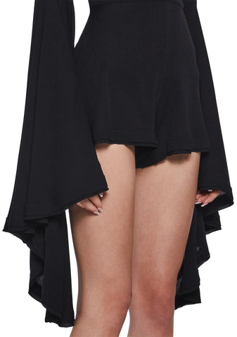 Soulful Bliss Long Sleeve Romper - Black