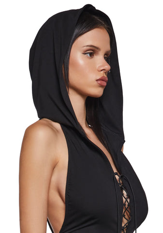 Tie Me Down Playsuit - Black