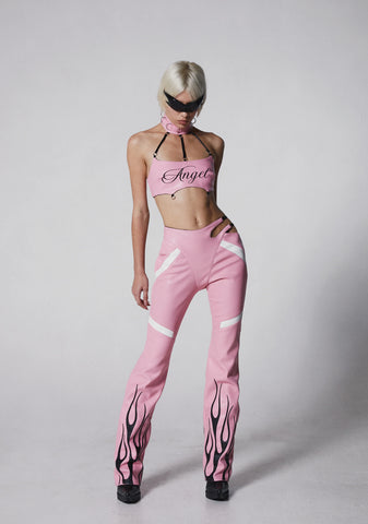 Hollywood Asymmetric Moto Trousers - Pink