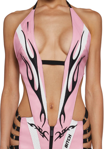 Racing Backless Bodysuit