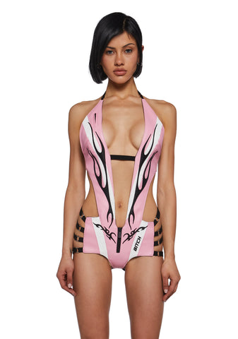 Racing Backless Bodysuit