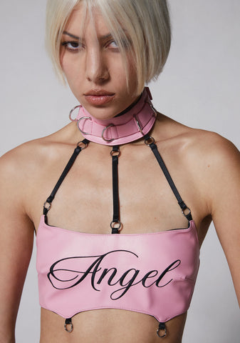 Turn On Choker Top - Pink