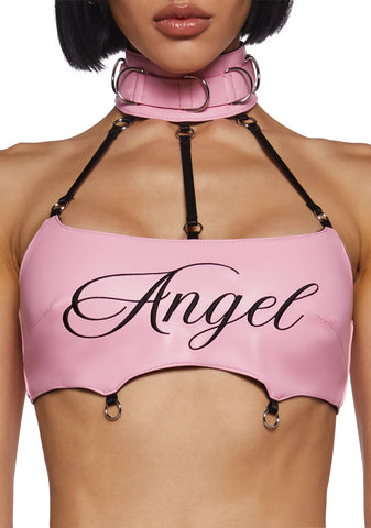Turn On Choker Top - Pink