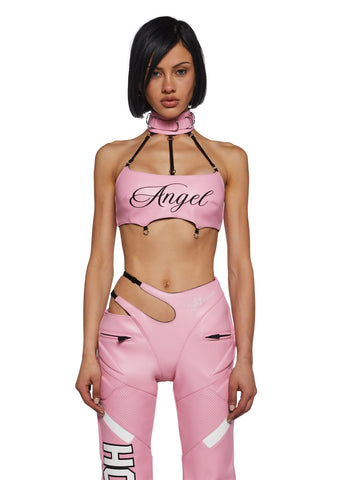 Turn On Choker Top - Pink