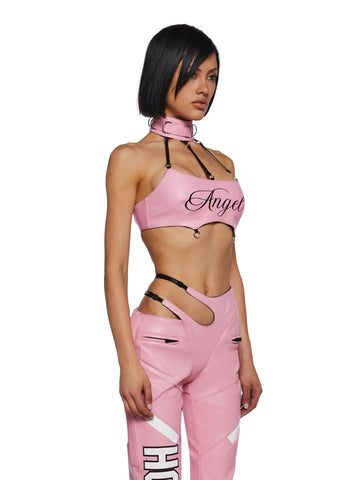 Turn On Choker Top - Pink