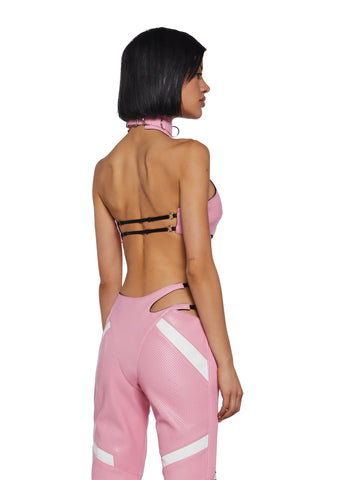 Turn On Choker Top - Pink