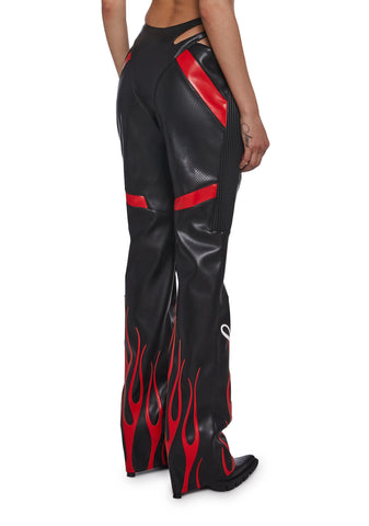 Hollywood Asymmetric Moto Trousers - Black