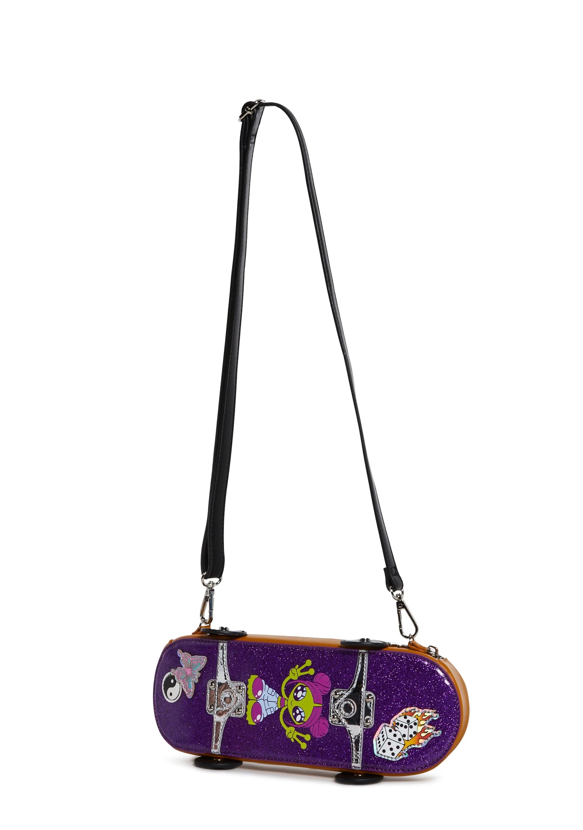 Kickflip Skateboard Crossbody Bag - Purple