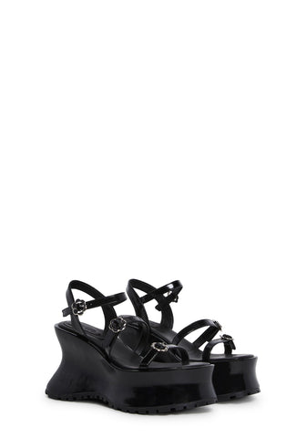 Sightseeing Platform Sandals - Black