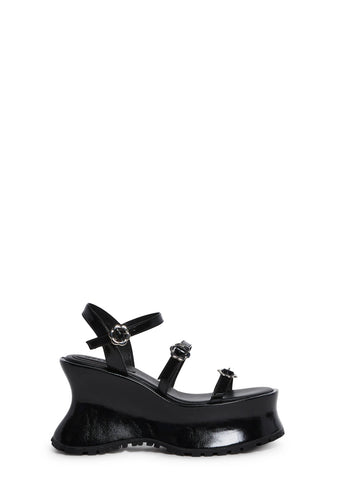 Sightseeing Platform Sandals - Black