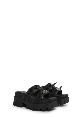 Wrath-13 Platform Double Strap Slide Sandals