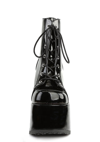 Camel-203 Platform Ankle Boots