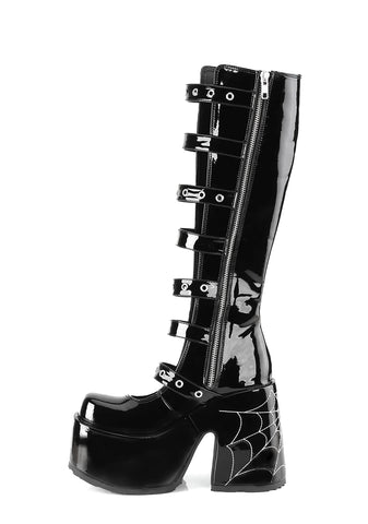 Camel-223 Platform Glow In The Dark Knee High Boots