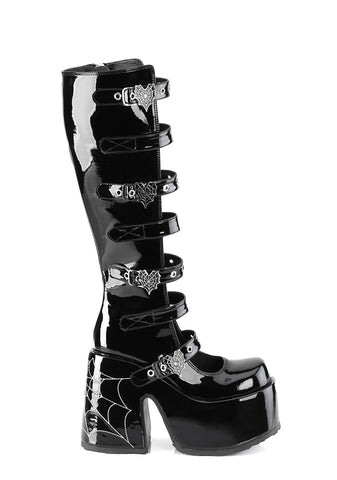 Camel-223 Platform Glow In The Dark Knee High Boots