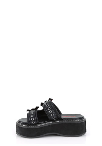 Emily-100 Platform Double Strap Slide Sandal