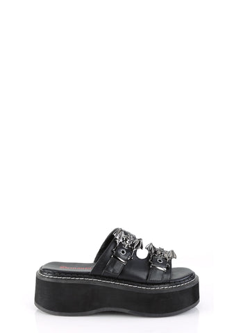 Emily-100 Platform Double Strap Slide Sandal