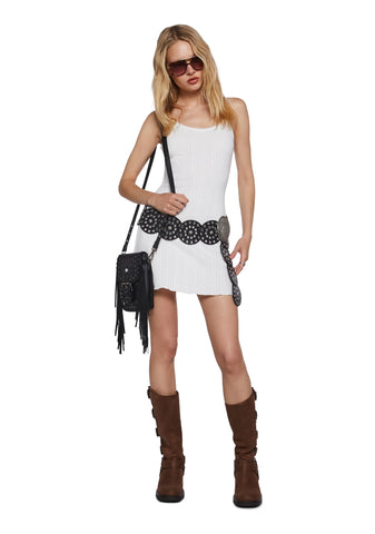 Outdoor Fest Mini Dress - White