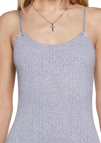 Outdoor Fest Mini Dress - Gray