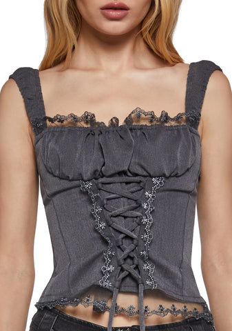 Look Yonder Lace-Up Top