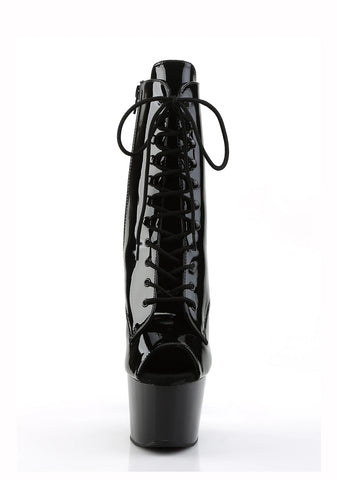 Adore-1021 Platform Peep Toe Ankle Boots-Black