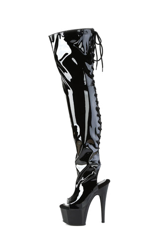 Adore-3017 Platform Thigh High Boots-Black