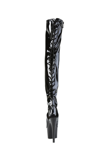 Adore-3017 Platform Thigh High Boots-Black