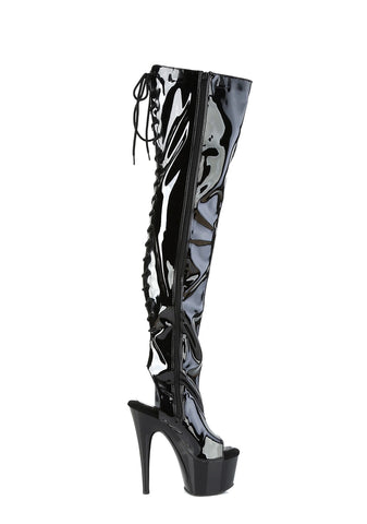 Adore-3017 Platform Thigh High Boots-Black