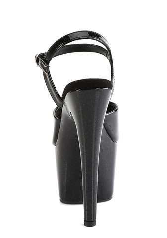 Adore-709GP Platform Ankle Strap Sandals-Black