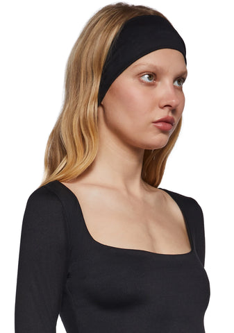 Demure Stare Top With Headband - Black