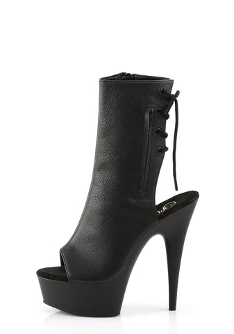 Delight-1018 Platform Ankle Boots-Black PU