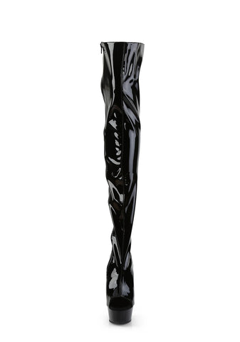 Delight-3017 Platform Thigh High Boots-Black
