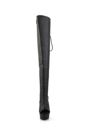 Delight-3019 Platform Over-The-Knee Boots-Black PU