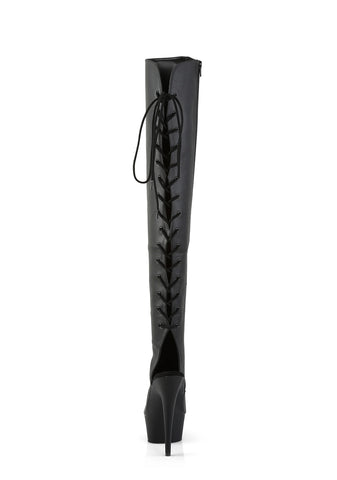Delight-3019 Platform Over-The-Knee Boots-Black PU